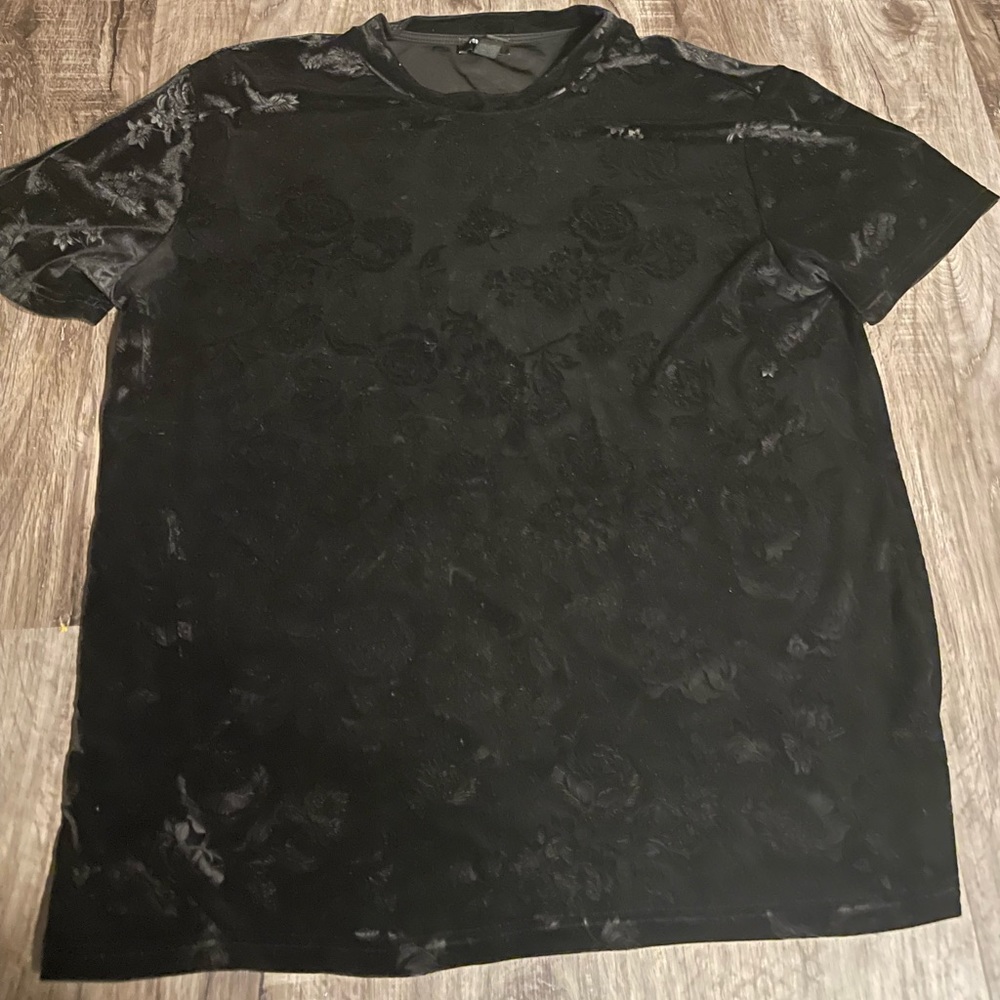 Forever 21 mens rose pattern felt shirt